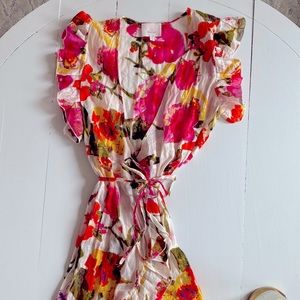 Cinq a Sept Floral Wrap Dress, S